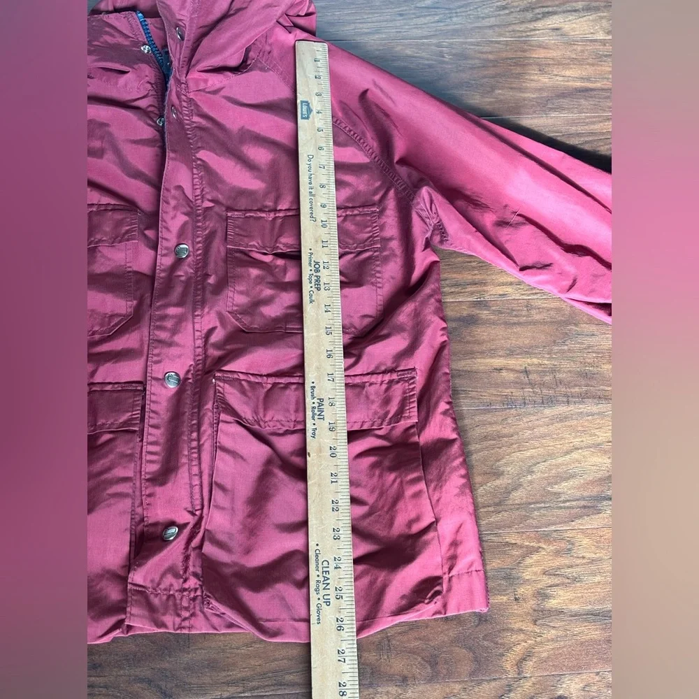Woolrich‎ Vintage Women’s M Hooded jacket Winter Coat Snap Zip Red Outdoor